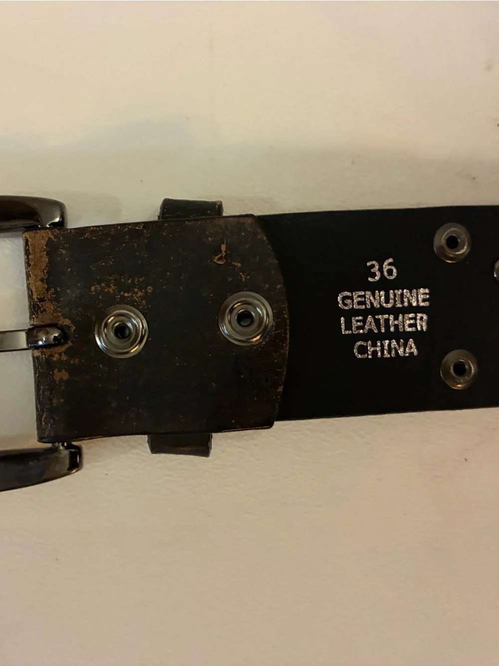VTG Metropark Studded Fleur De Lis Leather Belt Y2K Goth Grunge Size 36
